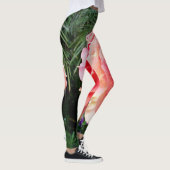 巨大ピンクのローズクローズアップ写真かわいいクールおもしろいはっきりした レギンス (右)