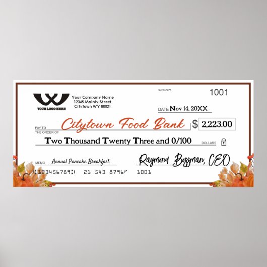 巨大フェイクチャリティチェック秋秋感謝祭 ポスター (正面)