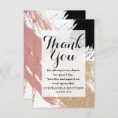 巨大ブラアートシストロークの金ゴールドバラ金ゴールドグリッター サンキューカード (正面/裏面)