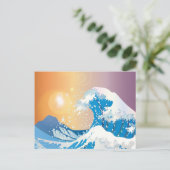 巨大ブルーウェーブウィズサンスケッチ ポストカード (スタンド正面)