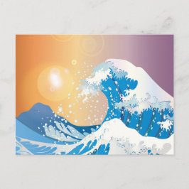 巨大ブルーウェーブウィズサンスケッチ ポストカード