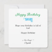 巨大ブロック玩具をテーマにした子供の誕生日 カード (裏面)