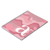 巨大ミニマルモノグラムモダンピンク線のデザイン ノートブック (左側)