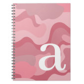 巨大ミニマルモノグラムモダンピンク線のデザイン ノートブック (正面)