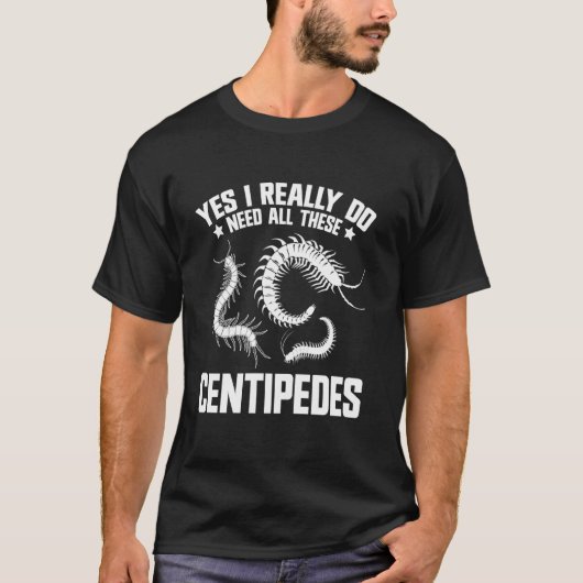 巨大ムカデ兵器昆虫学者の節足動物C Tシャツ (正面)