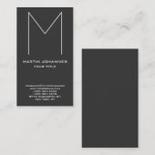 巨大モノグラム垂直シック灰色の名刺 名刺 (正面/裏面)