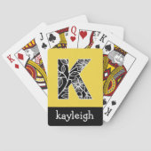 巨大モノグラムK – 花モダン柄イエロー トランプ (裏面)