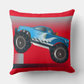 巨大モンスタートラックスピードウェイ愛好家デザイン クッション (裏面)