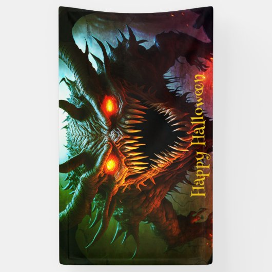 巨大モンスターハロウィーンのバナー 横断幕 (縦)