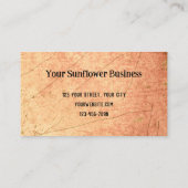 巨大ヴィンテージひまわりセピア茶色のテクスチャ 名刺 (裏面)