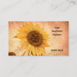 巨大ヴィンテージひまわりセピア茶色のテクスチャ 名刺