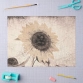 巨大ヴィンテージひまわりセピア茶色のテクスチャ 薄葉紙 (クラフト)