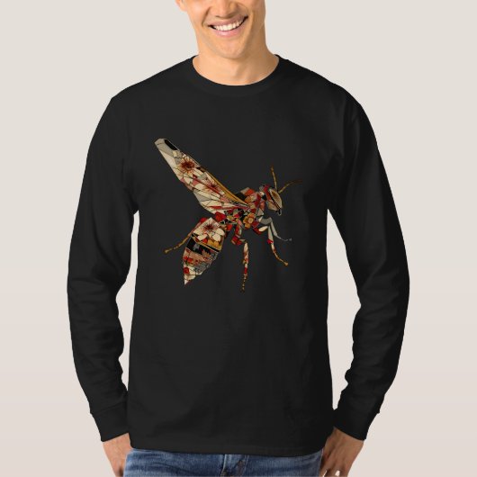 巨大日本のなホーネット日尊さくらんぼの花のスズメ Tシャツ (正面)