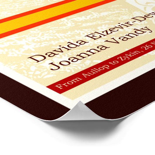 巨大華美な型枠の貧血性アルファベット ポスター (角)