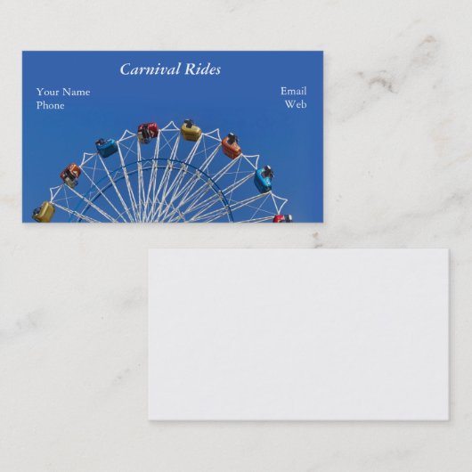 巨大観覧車とカーニバルの旅 名刺 (正面/裏面)