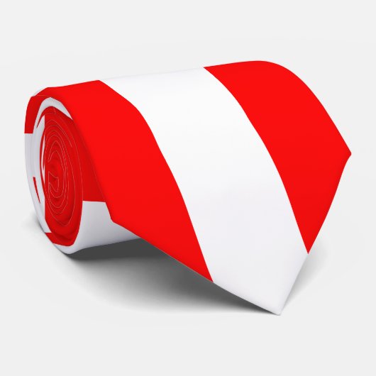 巨大赤と白斜め山形ネックタイ ネクタイ (ロール)