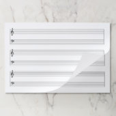 巨大12×18ワイドルールピアノグランドスタッフミュージック ペーパーパッド (折り畳み)