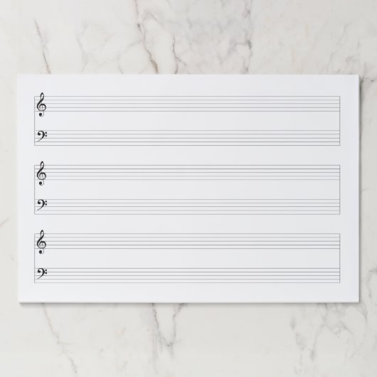 巨大12×18ワイドルールピアノグランドスタッフミュージック ペーパーパッド (正面)