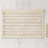 巨大12 x 18インチピアノグランドスタッフアンティーク原稿 ペーパーパッド (インサイチュ)