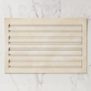 巨大12 x 18インチピアノグランドスタッフアンティーク原稿 ペーパーパッド