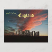 巨石ストーンヘンジ記念碑ウィルトシャーイングランド ポストカード (正面)