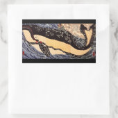 巨鯨,国芳ビッククジラ，国芳，浮世絵 長方形シール (バッグ)