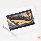 巨鯨,国芳ビッククジラ，国芳，浮世絵 長方形シール (封筒)