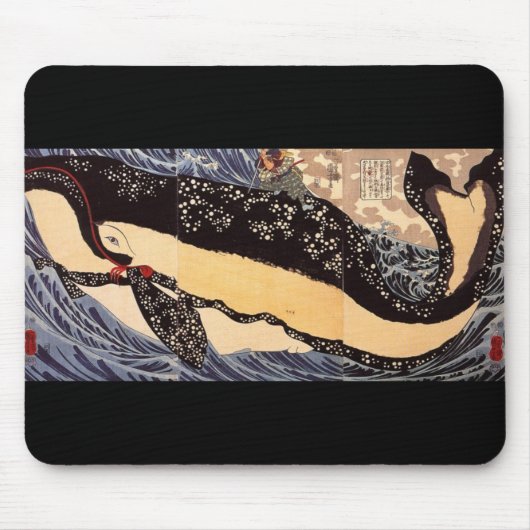 巨鯨, 国芳 Big Whale, Kuniyoshi, Ukiyoe マウスパッド (正面)