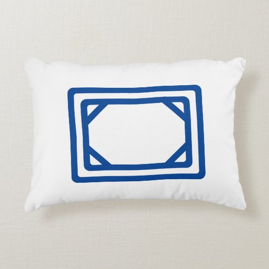 巨麻雀ブルー龍瓦の化粧枕 アクセントクッション (正面)