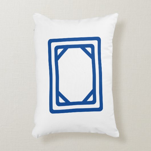 巨麻雀ブルー龍瓦の化粧枕 アクセントクッション (正面(垂直))
