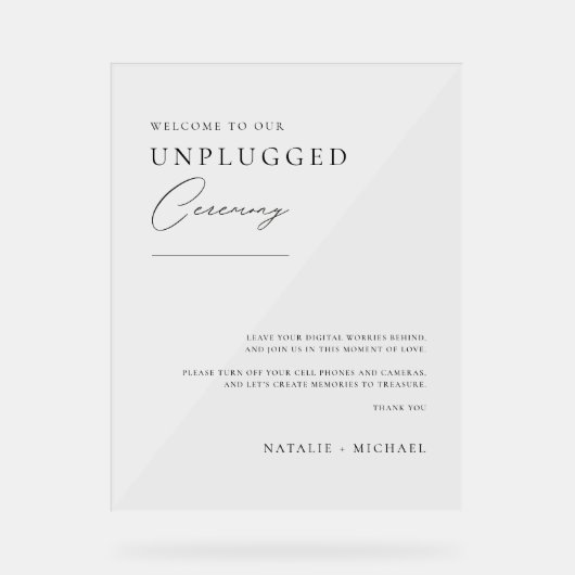 差しミニマル込み無し式の結婚サインへようこそ アクリルサイン (正面)