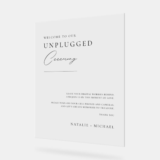 差しミニマル込み無し式の結婚サインへようこそ アクリルサイン (傾斜)