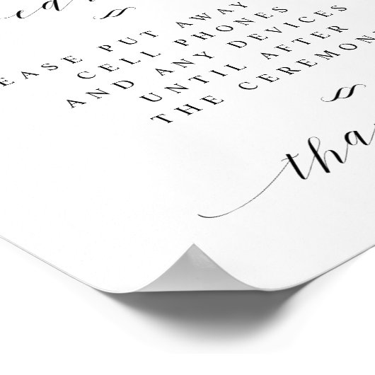 差し込み結婚されていない書道スクリプトのウェルカムサイン ポスター (角)