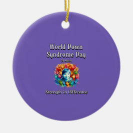 差の強さ。ワールドダウン症候群日。 セラミックオーナメント