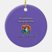 差の強さ。ワールドダウン症候群日。 セラミックオーナメント (裏面)