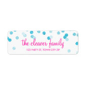 差出人住所おもしろい紙吹雪水玉模様グリッター水 ラベル (正面)