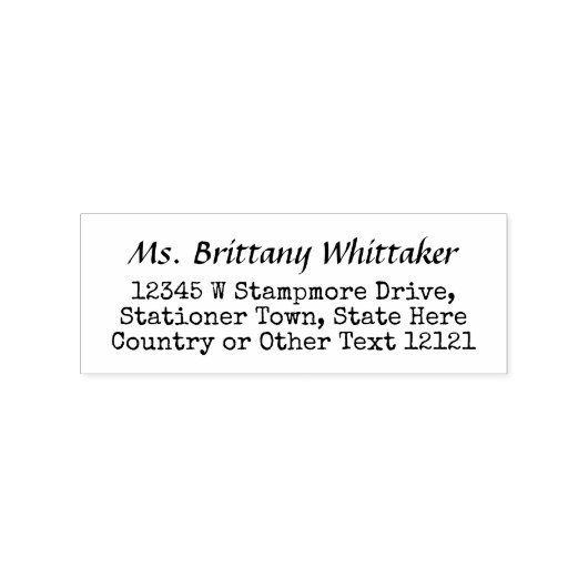 差出人住所かわいいヴィンテージタイプライタールックシンプルー ラバースタンプ (インプリント)