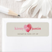 差出人住所かわいい指紋ハートカップル愛 ラベル (インサイチュ)