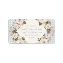 差出人住所かわいらしピンクローズ多肉性フローラ ラベル