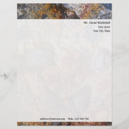 差出人住所が付いているパーソナライズな石の構造 レターヘッド