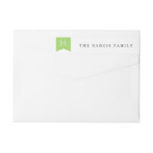 差出人住所のまわりのエレガントな覆い ラップアラウンドラベル (裏面)