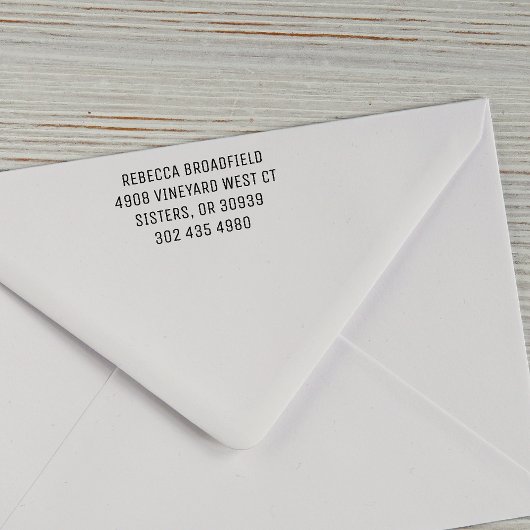 差出人住所のミニマリスト名のモダン作成 セルフインキングスタンプ