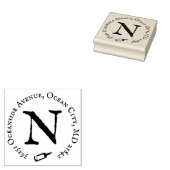 差出人住所のモノグラムメッセージのボトル ラバースタンプ (押印)