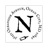 差出人住所のモノグラムメッセージのボトル ラバースタンプ (インプリント)