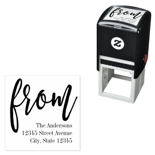 差出人住所の手書きスタンプからブラシで仕上げ セルフインキングスタンプ (インサイチュ)