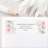 差出人住所ほこりっぽい赤面水カラーバラ ラベル (インサイチュ)