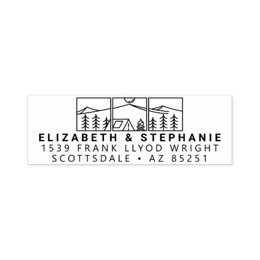 差出人住所アウトドア結婚アドベンチャーカスタム セルフインキングスタンプ (デザイン)