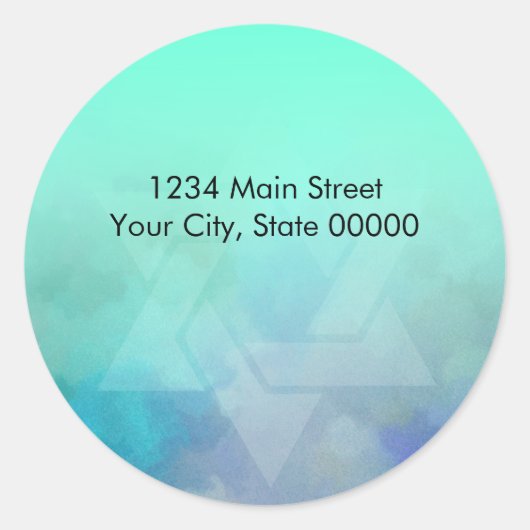 差出人住所アクアアンドブルースターオブデイビッド ラウンドシール (正面)