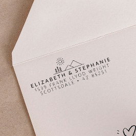 差出人住所アドベンチャー結婚のミニマリストカスタム セルフインキングスタンプ