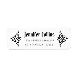 差出人住所アールヌーボースタイルオーナメントCC1141 ラベル
